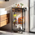 Lewondr Bathroom Organizer and Storage Cart with Drawer, 3-Tier Narrow Rolling Utility