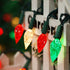 C6 50 25ft BOHON Red White and Green Christmas Lights Outdoor Faceted LED Plug in Fairy Twinkle Warm String Lights