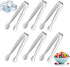 6PCS Mini Small Tiny Tongs - 4.25 Inch Stainless Steel Tongs for Serving Food, Durable Kitchen Metal Tongs for Ice,