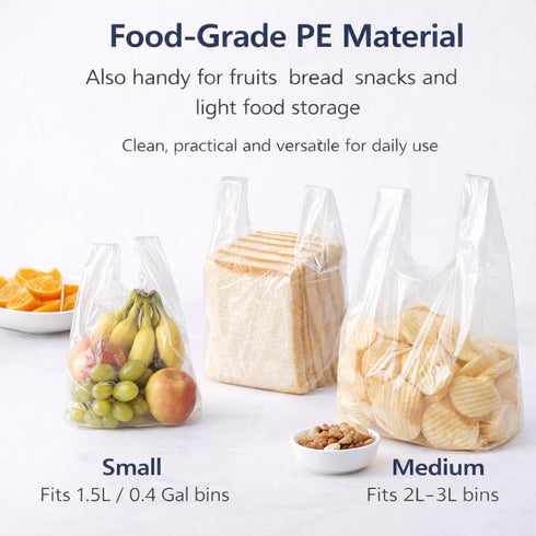 JILLICK 1.6 Liter/0.4 200 Count Countertop, Mini Trash Bags Gal- Tiny Clear Trash Can Liners for Desktop, Makeup