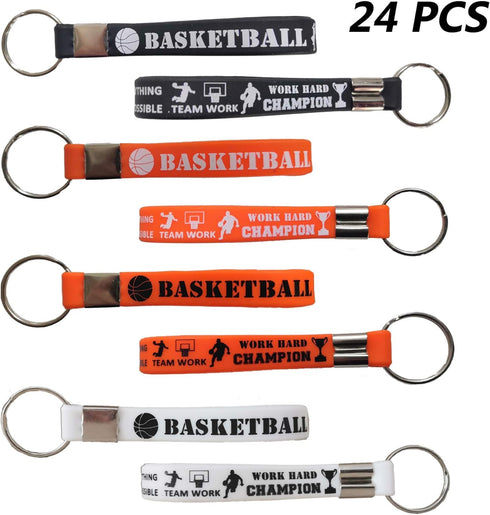 CupaPlay 24 PCS Basketball Keychains/Keyrings, Motivational Bulk for Teenagers, Basketball Party Favors