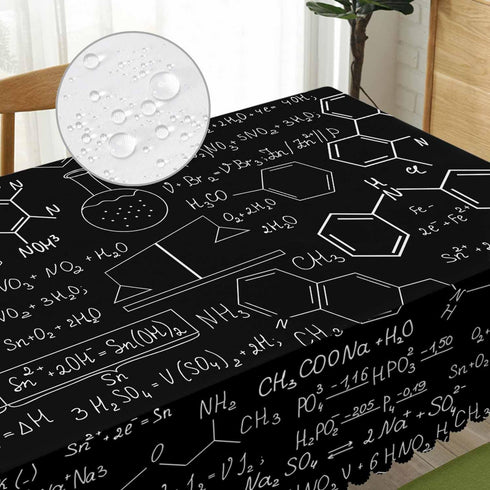 Beabes Tablecloth Chemistry, Rectangular Cover with Chemistry Formulas for Dining, Hotel, Coffee Parties, 52x70 Inch