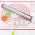 Stainless Steel Rolling Pin and Silicone Mat Set, Adjustable Thickness Rings for Baking Dough, Pizza, Pastries