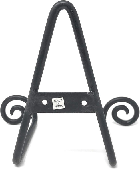 India Handicrafts Swirl Black 5 inch Iron Metal Decorative Display Easel