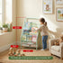 4-Tier (28.35" JAQ Green Kids Bookshelf, Metal Book Display Rack for Small Space, Child-Safe Forward Facing Toddler