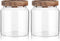 Labina Airtight Glass Storage Container with Wood Lids, 20 Oz Kitchen Canister for Pantry Organization, 2 Pack