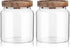 Labina Airtight Glass Storage Container with Wood Lids, 20 Oz Kitchen Canister for Pantry Organization, 2 Pack