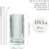Set 16 Oz Set (6Pcs) KEMORELA Ribbed Glassware of, Origami Style XL Drinking Glasses with Straws, Vintage Glassware