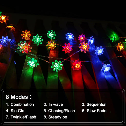 echosari LED String Lights, 13.2ft, 40 LED Lotus Flower Fairy Lights