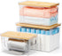 3-Pack Trash Bag Holder,Trash Bag Dispenser with Bamboo Lid, Stackable Acrylic Garbage