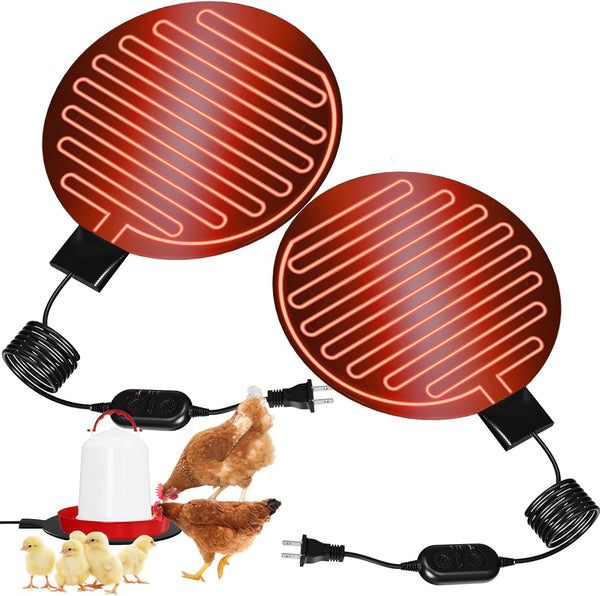 Goyappin Heated Chicken Waterer, 6" Chicken Water Heater Base for 15 Gallon Plastic