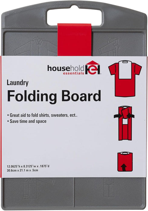 Household Essentials 195 Shirt Folding Board for Laundry - Folds T-Shirts, Polos, and Dress Shirts, Black