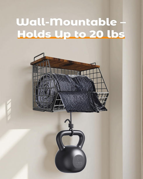 2 Pack 13/33 Stackable Extra Large Trash Bag Holder Under Sink, Wall Mounted Garbage Bag Dispenser Roll Holder