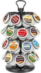 K Cup Holders Carousel, Coffee Pods Storage Organizer Stand (Black, 32 Pods Capacity K/D Design)