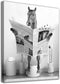 Funny Horse Bathroom Canvas Wall Art, Black and White Horse Sitting on Toilet Artwork, 12" x 16" Ready to Hang