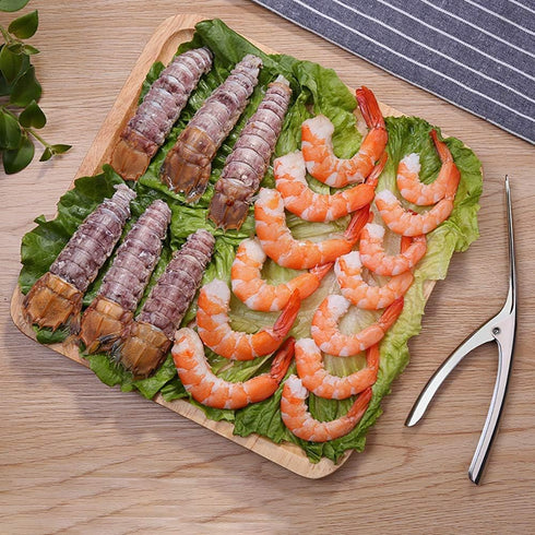 ELEDUCTMON 2-in-1 Shrimp Deveiner Tool with Ergonomic Handle - Seafood Peeler Knife for Kitchen, BBQ - Dishwasher Safe