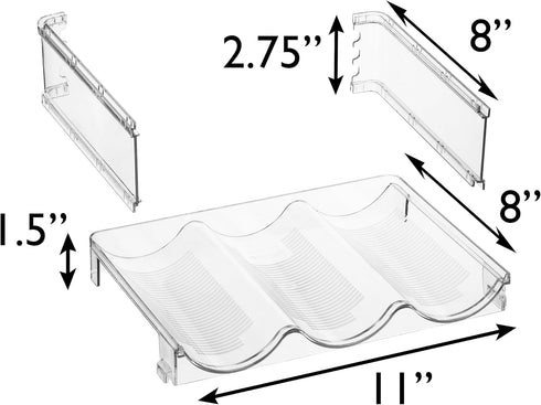 ClearSpace Water Bottle Organizer, Stackable Holder for Cabinet or Wine Rack, 4 Pack