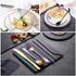 Travel Utensils Set with Case - Reusable Stainless Steel Silverware, 9 Pcs Portable Cutlery Set for Lunch Boxes,