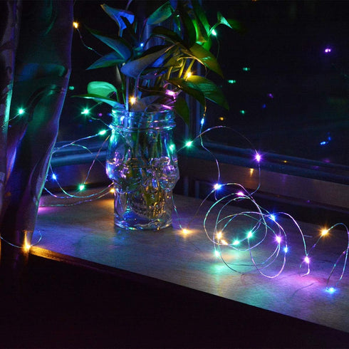 4-Pack 50 LEDs Multicolored Christmas Fairy Lights, Battery Operated Mini LED String Lights
