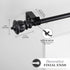 Kenney Kiera Crown Adjustable Curtain Rod, 28 to 48 Inches, Extendable Set, Matte Black
