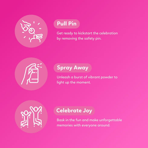 2 Pack 100g Baby Gender Reveal Powder Spray | Pink | Fireworks Alternative | Biodegradable | Decorations