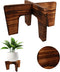 SupBambGO Plant Stand Indoor, Short Plants Holder for 5-15 Inch Pot, Brown Wooden
