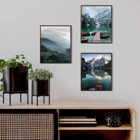 HoozGee Travel Wall Art Prints Scandinavia Mountain Pictures Canvas Print Natural Landscape Decor (8"x10" UNFRAMED)