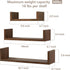 SRIWATANA Set of 3 Wall Mounted Floating Shelves, Solid Wood, Dark Brown