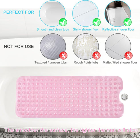 40 16 Inch 200 Sheepping Baby Bath Mat for Tub Non Slip Extra Long Cover Bathtub Mat for Toddler Kids X - Eco Friendly