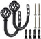 2 Pack Curtain Holdbacks, ULIFESTAR U Shaped Wall Mounted Tieback Hooks for Home Decor (Black)