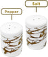 Modern Gold Ceramic Salt and Pepper Shaker Set with Lids
