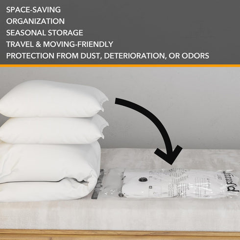 SpaceAid 20 Pack Vacuum Storage Bags, Space Saver Sealer Compression Bags for Comforters, Blankets, Pillows, Bedding, Clothes (4 Jumbo/4 Large/4 Medium/4 Small/4 Roll) by SpaceAid