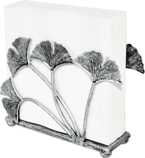 OwlGift Modern Ginkgo Leaves Design Napkin Holder - Metal Paper Napkin Storage for Kitchen, Stylish Paper Towel