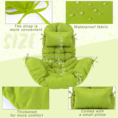 2.58 Hammock Patio(Green,1 Tudomro Egg Chair Cushion Filling kg Replacement Rocking Wicker Chair Cushions High Back