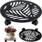 1 Packs Large Metal Plant Caddy with PU Wheels 13.6" Heavy-Duty Wrought