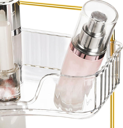 3 Counter Countertop Cididu Tiers Corner Bathroom Organizer, Clear Shelf Storage Rack, Cosmetic Perfume Tray Standing