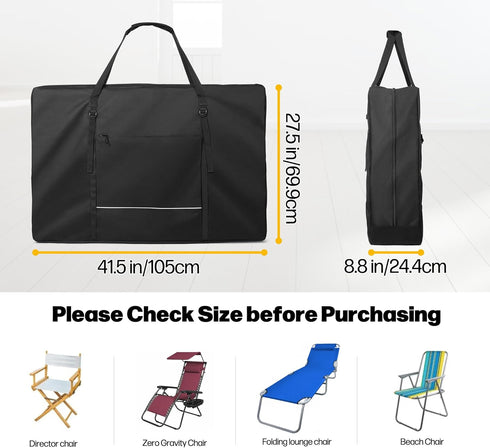 GRAOSO Carrying Bag for Folding Chair, Storage Case Fits for Beach Chair, Zero Gravity Lounge Chair, Director Chair