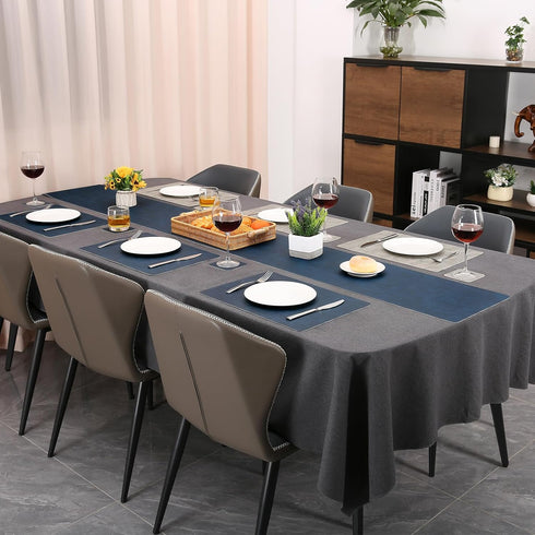 Chitomars 94 Inches 12 94 Inch) Table Runners Long, Dual-Sided Faux Leather Farmhouse Table Runner Waterproof Heatproof