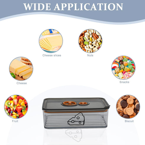 Yomjarl Cheese Container for Refrigerator,Cream Cheeses Storage Box,Cheese Keeper with Airtight Lid and Time