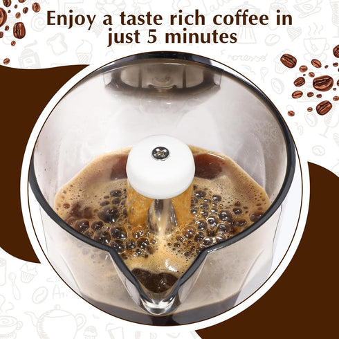 Travel(Black,6 Electric Espresso Maker Transparent Coffee Maker Electric Moka Pot Portable Aluminum Espresso Machine