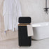 Slim Rolling Laundry Basket with Lid and Removable Bag, 75L Narrow Dirty Clothes Basket with Wheels (Black)