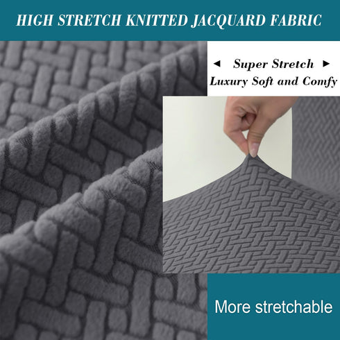 HFCNMY Ottoman Cover Rectangle,Stretch Knitted Jacquard Rectangle Ottoman Cover Thick Slipcover for Ottomans Soft Foot