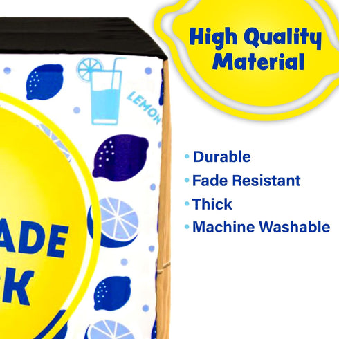 HIDEABOO 34" 34" 28" Easy Lemonade Stand Tablecloth Polyester Spandex Table Cover for Lemonade Stand for Kids