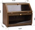 Counter, HOMEKOKO Double Layer Large Bread Box for Kitchen Wooden Large Capacity Bread Storage Bin (Brown)