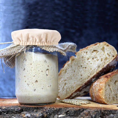 PEUTIER 3pcs 3-4 Inch Sourdough Starter Jar Cloth Covers with Spatula, Unbleached Fabric Bread Fermentation Cover