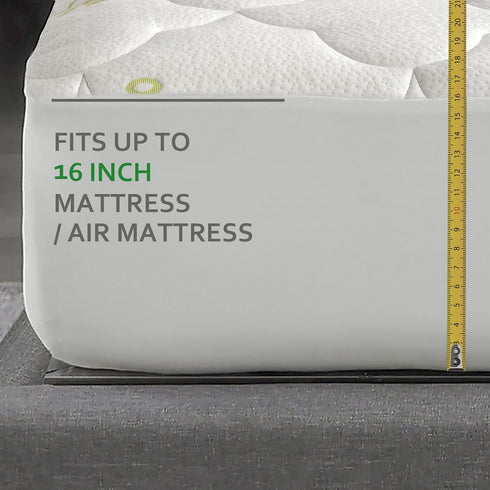 Twin Mattress Cover, Bamboo Mattress Pad for Kids, Soft Breathable Pillow Top Fits up to 16 Inch