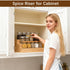 2 Pack Countertop Spice Rack Riser for Cabinet, Bamboo Spice Organizer Display Shelf for Kitchen