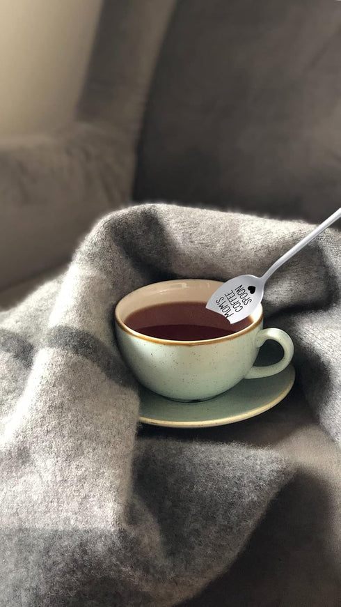 Mom’s Coffee Spoon for Christmas Gift, Engraved Stainless Steel Spoon for Dessert, Teaspoon for Mommy Mother Gift