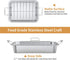 Skyflame Roasting Pan with Rack - Stainless Steel Rectangular Barbecue Bakeware with Nonstick U-Rack for Indoor/Outdoor