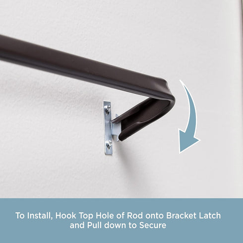 Kenney 514 Single Curtain Rod - 28 to 48-Inch, Espresso